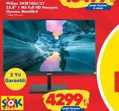 PHİLİPS 242E1GSJ/27 23.8 1 MS FULL HD FREESYNC OYUNCU MONİTÖRÜ